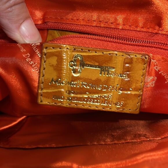 Michael Rome Designs Croc Embossed Italian Leather Bag - Picture 8 of 14